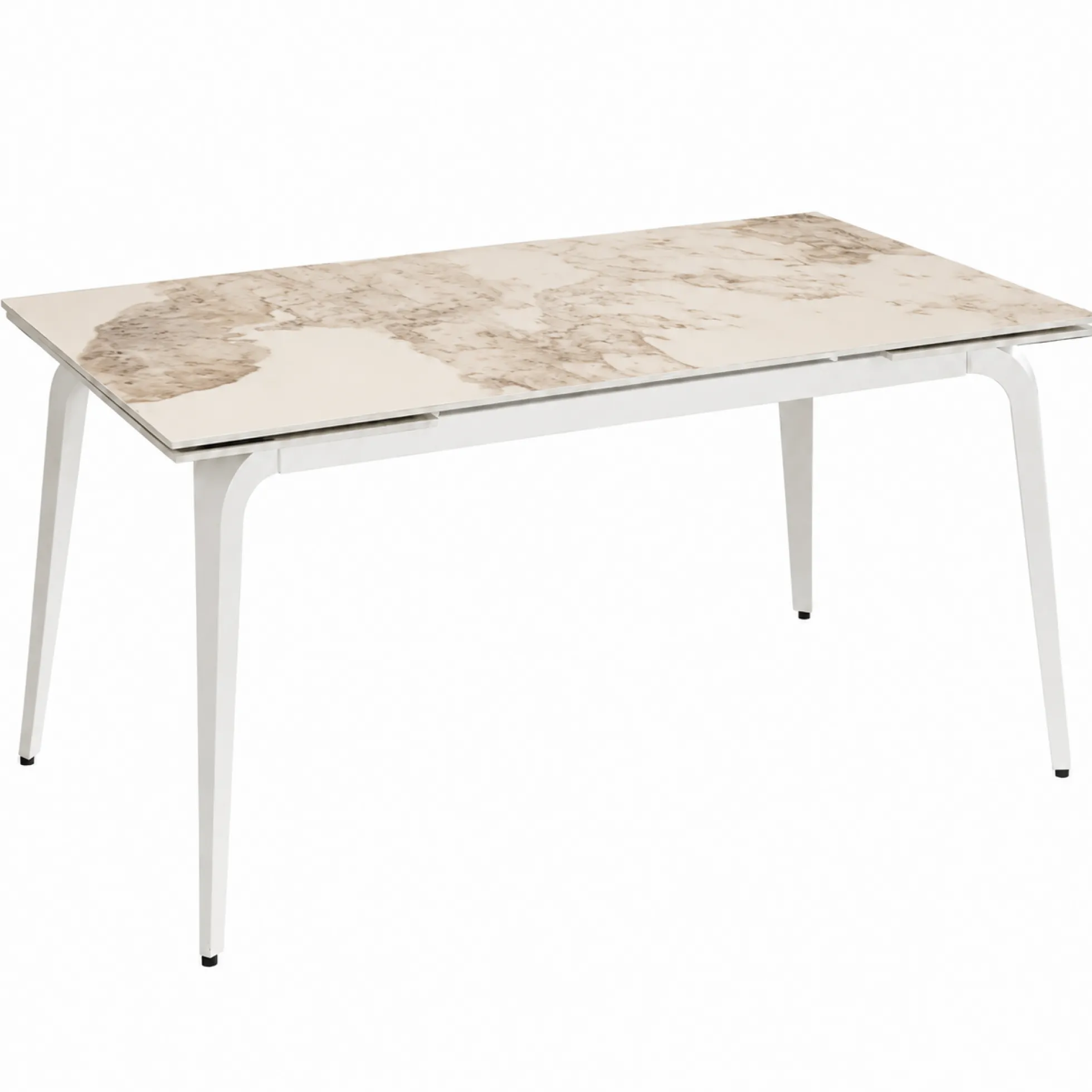 Table extensible céramique effet marbre contrasté 140-220 cm LORA