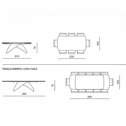 Table extensible céramique effet marbre Calacatta 200-280 cm LORA