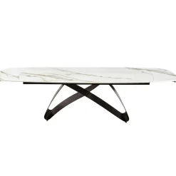 Table extensible céramique effet marbre Calacatta 200-280 cm LORA