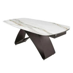 Table extensible céramique effet marbre Calacatta 200-280 cm LORA