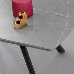 Table extensible céramique grise marbrée 140-210 cm LORA