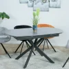 Table extensible céramique grise pied mikado 140-200 cm OTTAWA