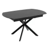 Table extensible céramique marbrée noire pied mikado 140-200 cm OTTAWA