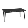 Table extensible céramique noire marbrée 160-240 cm LORA