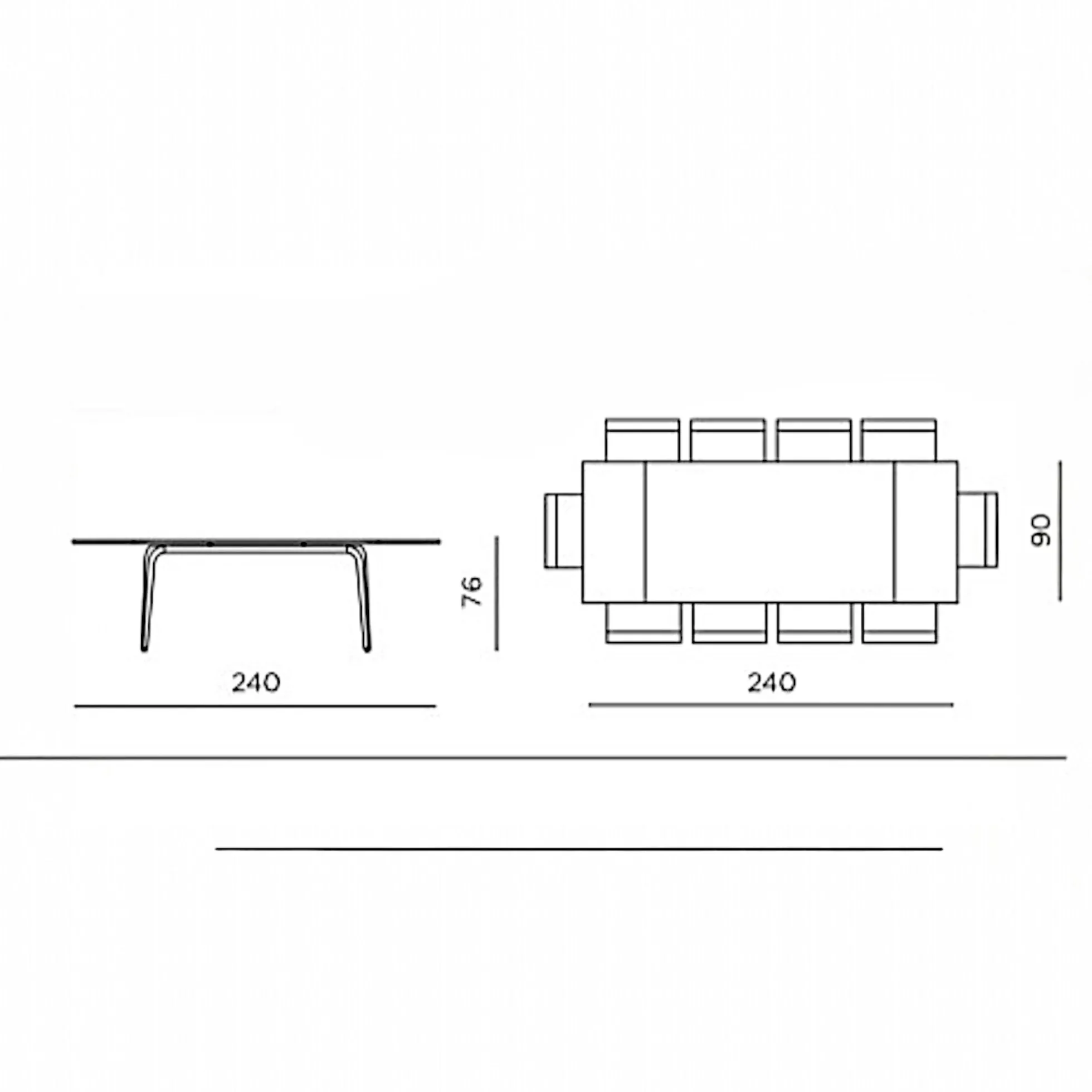 Table extensible céramique noire marbrée 160-240 cm LORA