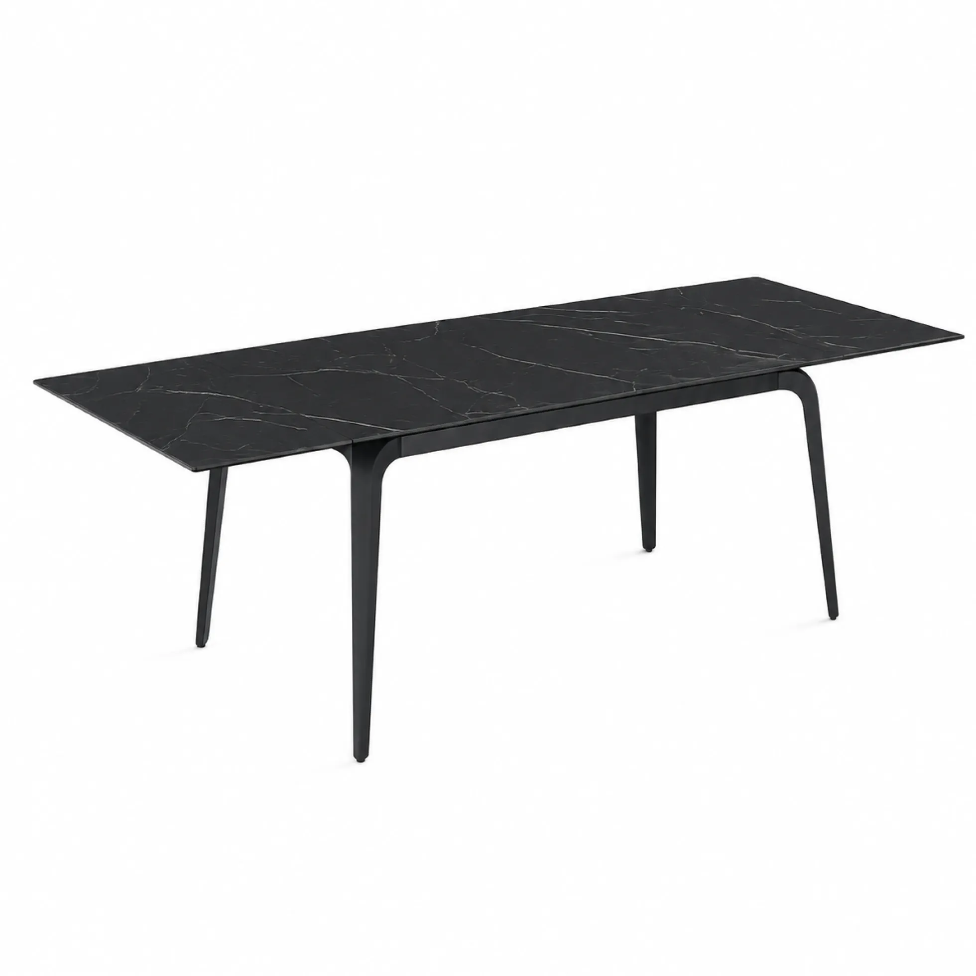 Table extensible céramique noire marbrée 160-240 cm LORA