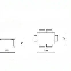 Table extensible céramique noire marbrée 140-220 cm LORA