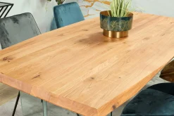 Table extensible design en bois de chêne huilé et verre 200 cm MESSINE