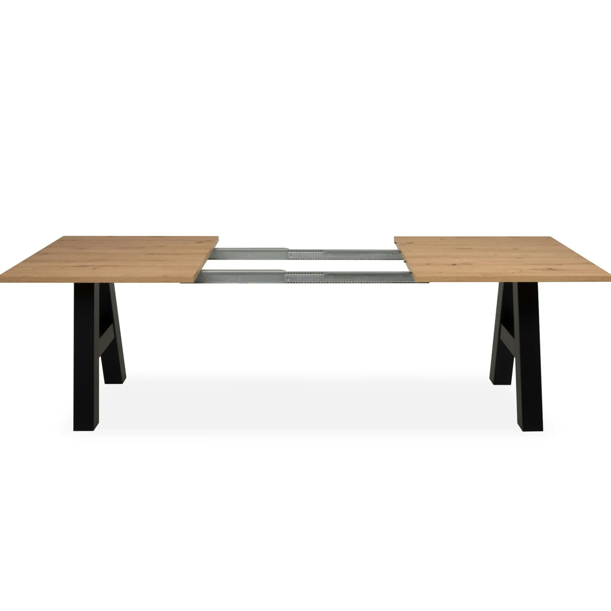 Table extensible effet bois pieds tréteaux 157-234 cm ALVA