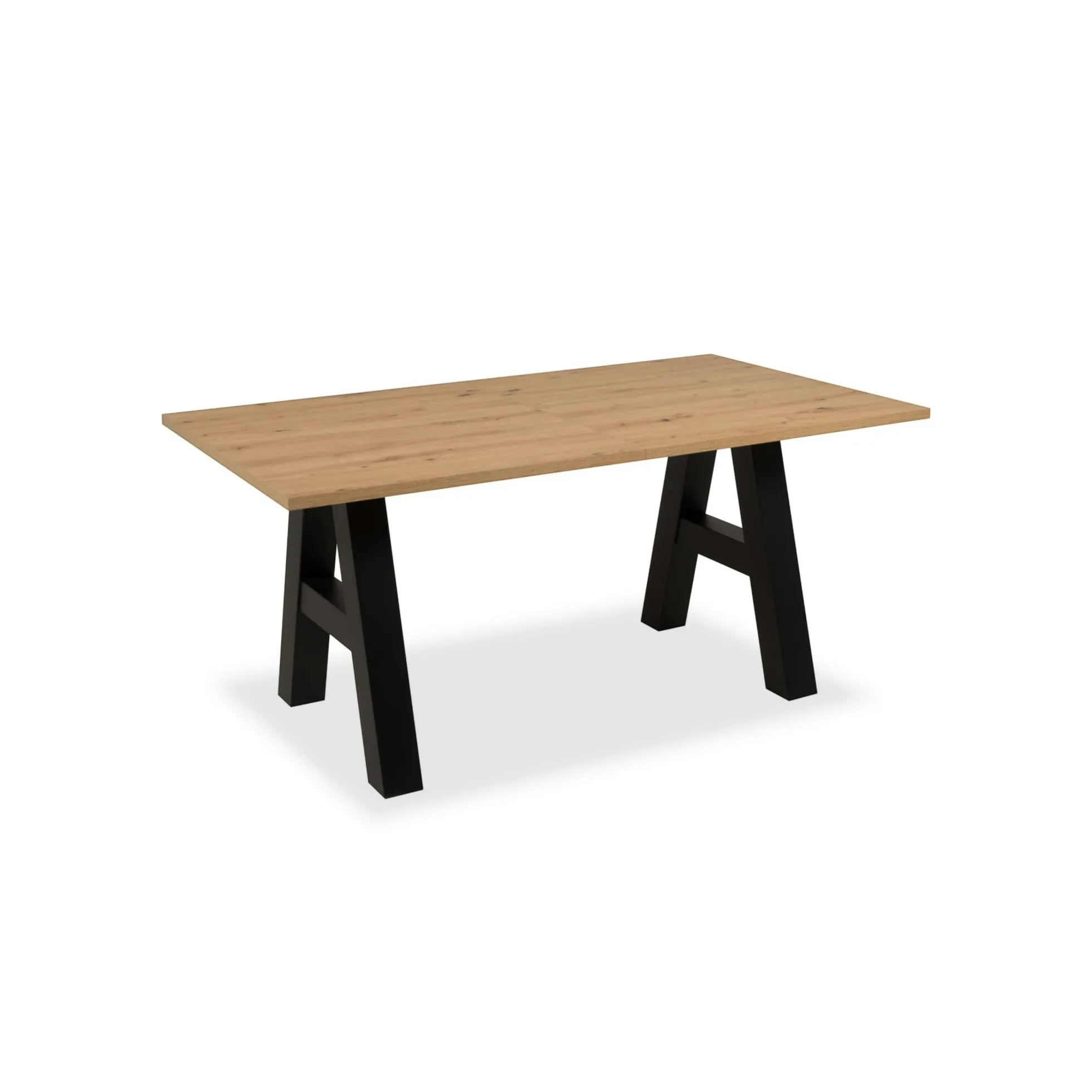 Table extensible effet bois pieds tréteaux 157-234 cm ALVA