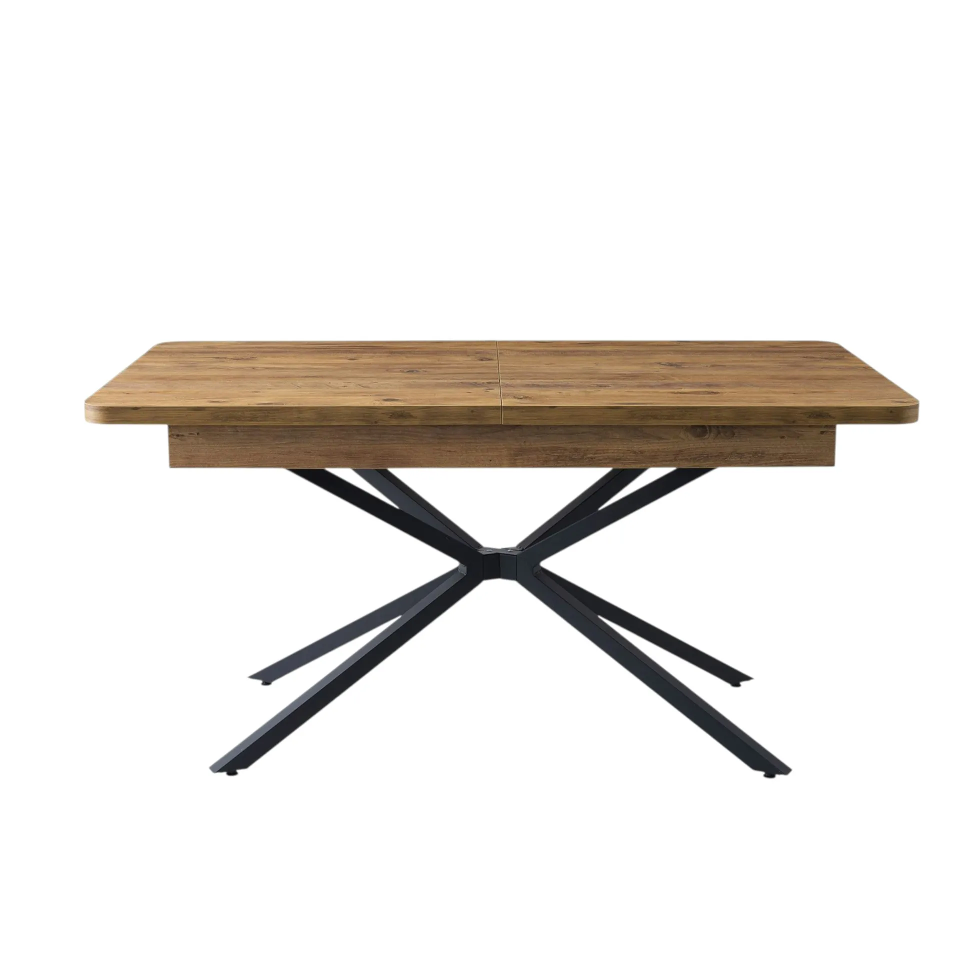 Table extensible effet chêne pied central 160-200 cm JENA