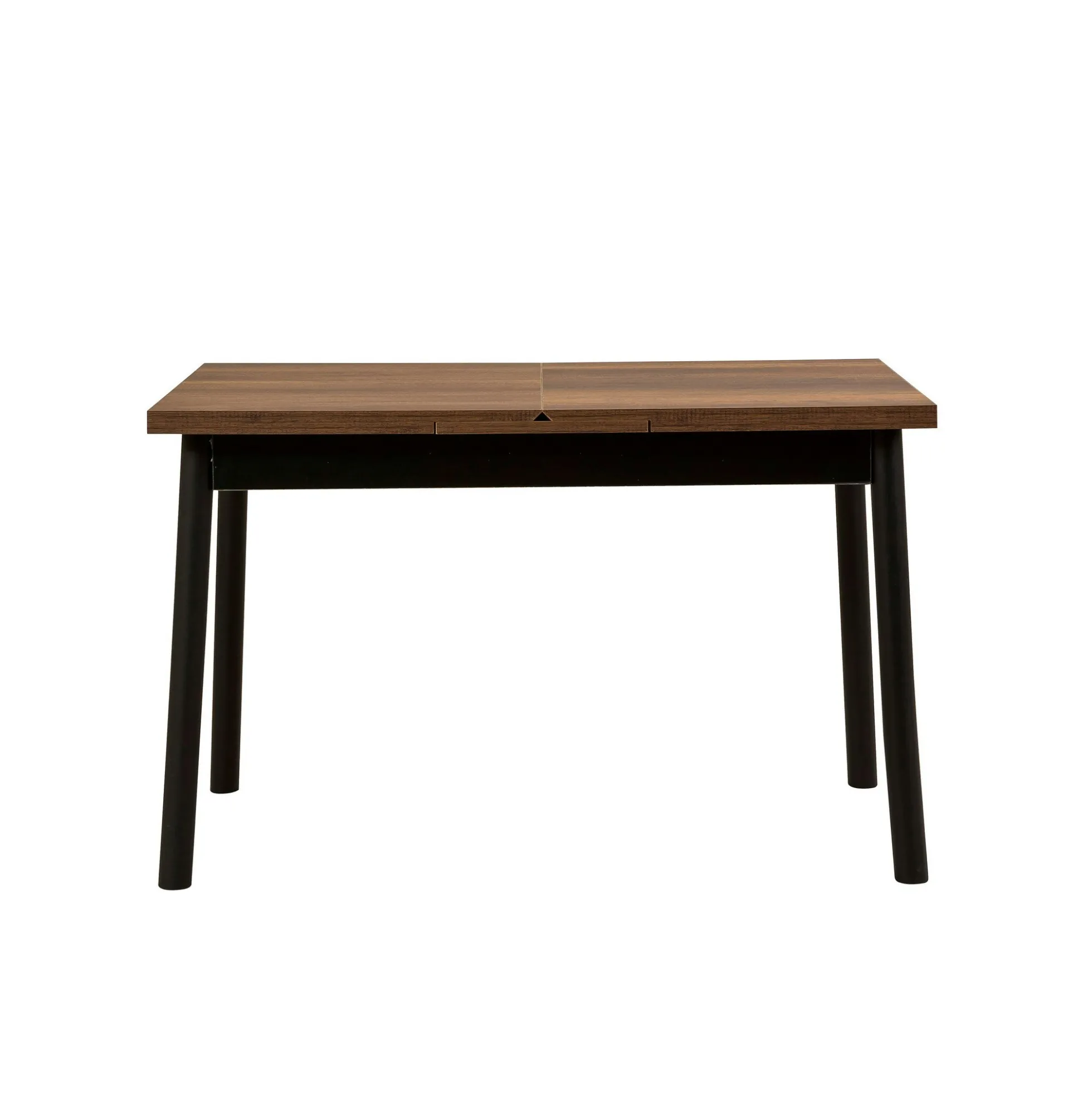 Table extensible effet noyer, pieds noirs 120-153 cm ARDEN
