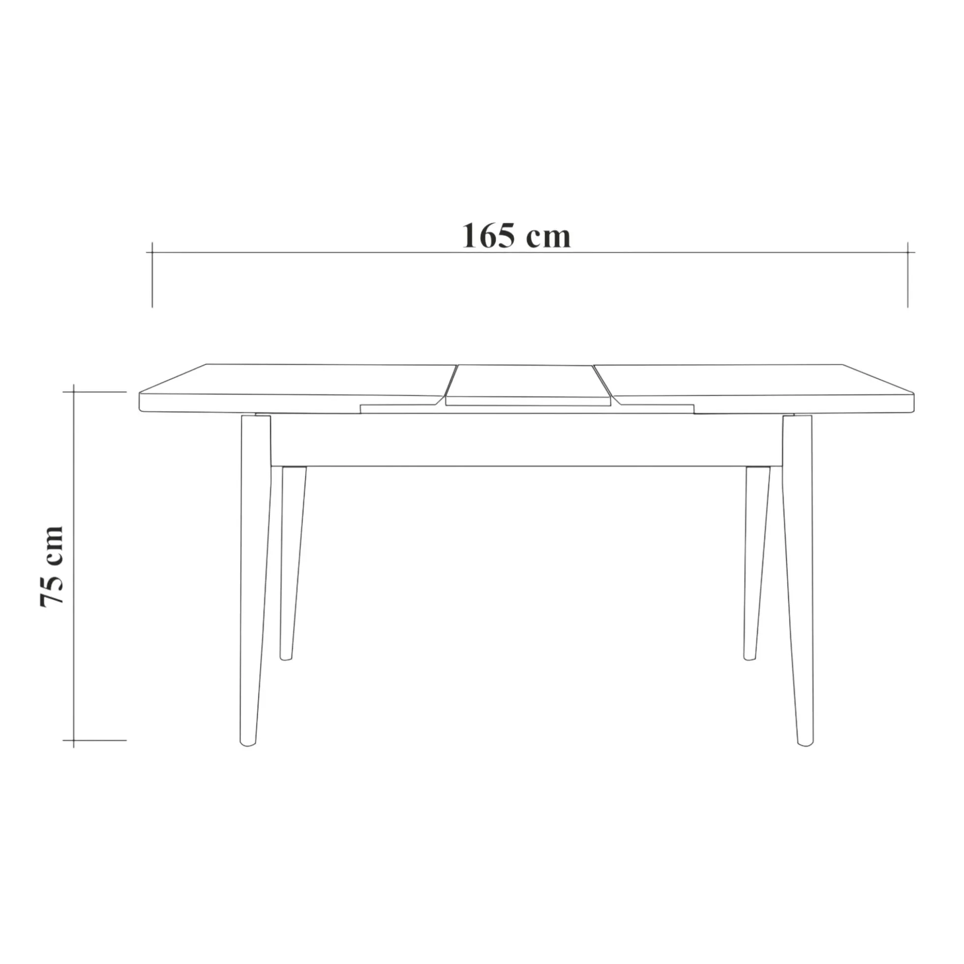 Table extensible effet noyer avec rangement 130-165 cm ORINA