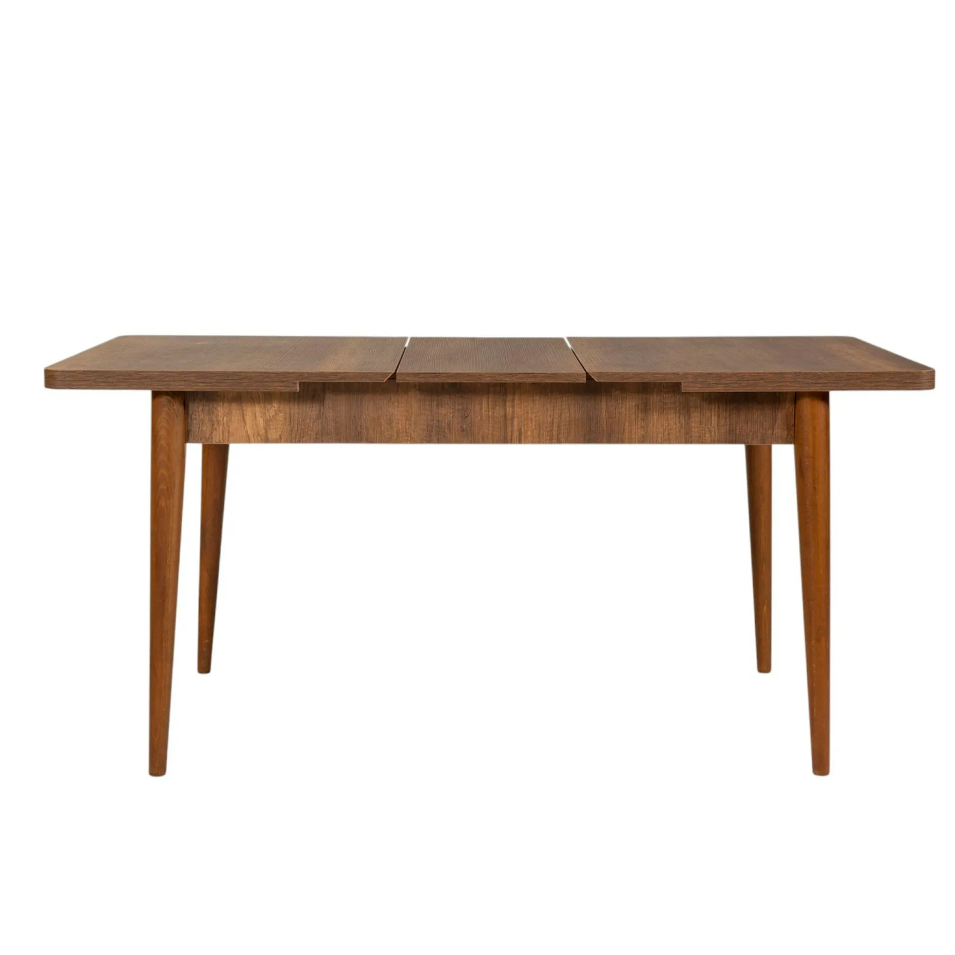 Table extensible effet noyer avec rangement 130-165 cm ORINA