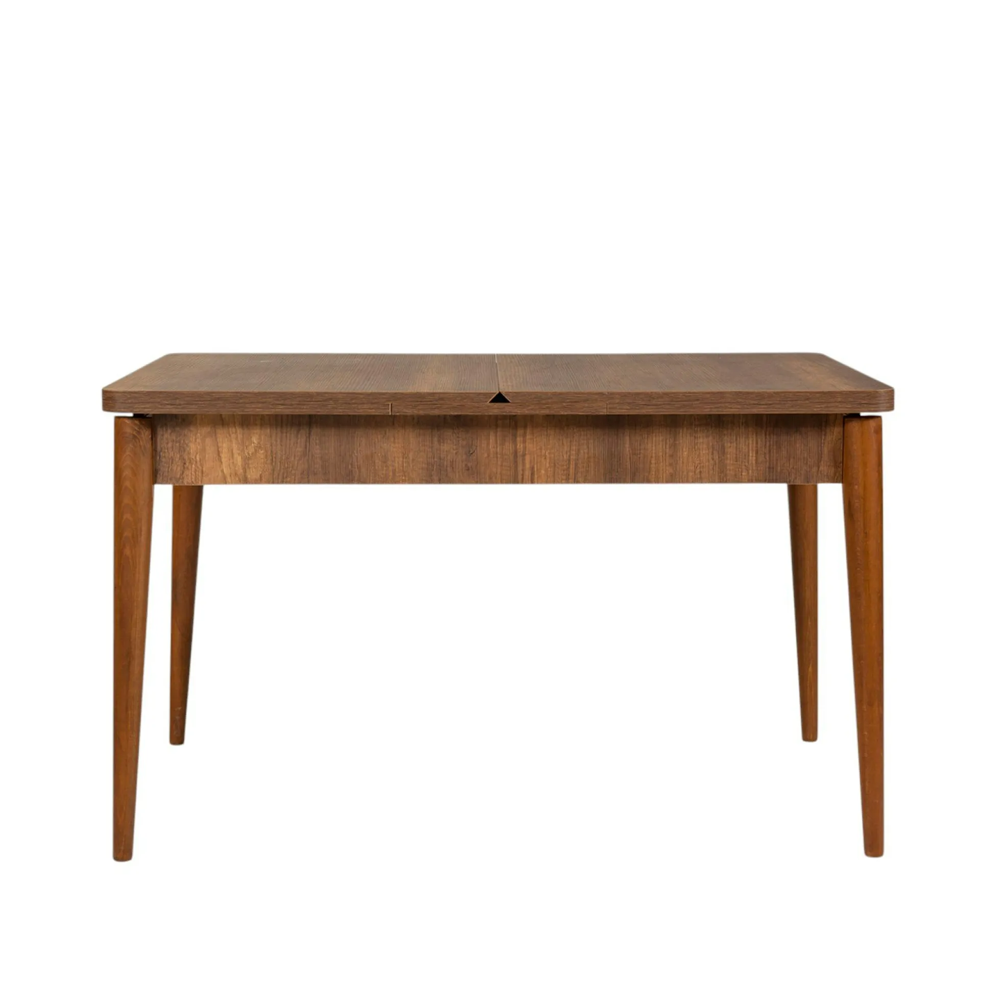 Table extensible effet noyer avec rangement 130-165 cm ORINA