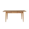 Table extensible effet pin, rangement intégré 130-165 cm ORINA