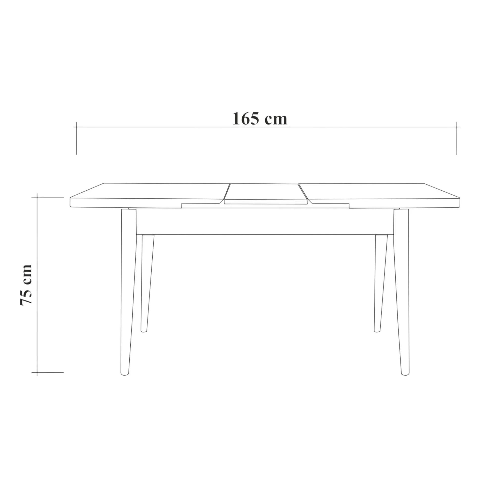 Table extensible effet pin, rangement intégré 130-165 cm ORINA
