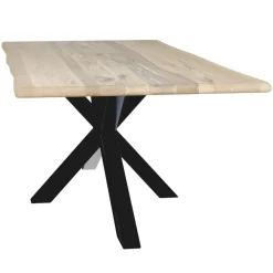 Table extensible en chêne blanc bords naturels 180 x 90 cm ETNA