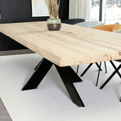 Table extensible en chêne blanc avec bords naturels 300 cm PALERME
