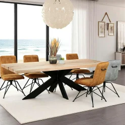Table extensible en chêne blanc avec bords naturels 240 cm PALERME
