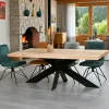 Table extensible en chêne blanc avec bords naturels 200 cm PALERME