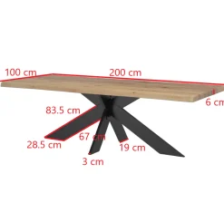 Table extensible en chêne blanc avec bords naturels 200 cm PALERME