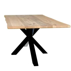 Table extensible en chêne huilé bords naturels 160 cm ETNA