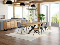 Table extensible en chêne huilé bords naturels 200 cm ETNA