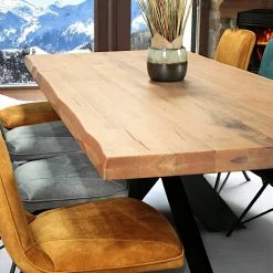 Table extensible en chêne huilé avec bords naturels 240 cm PALERME