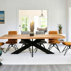 Table extensible en chêne huilé avec bords naturels 240 cm PALERME