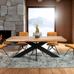 Table extensible en chêne huilé avec bords naturels 200 cm PALERME