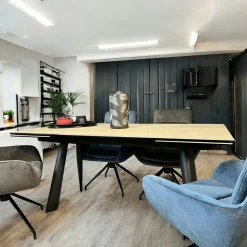 Table extensible en céramique aspect bois 160-240 cm LOMBARDIE