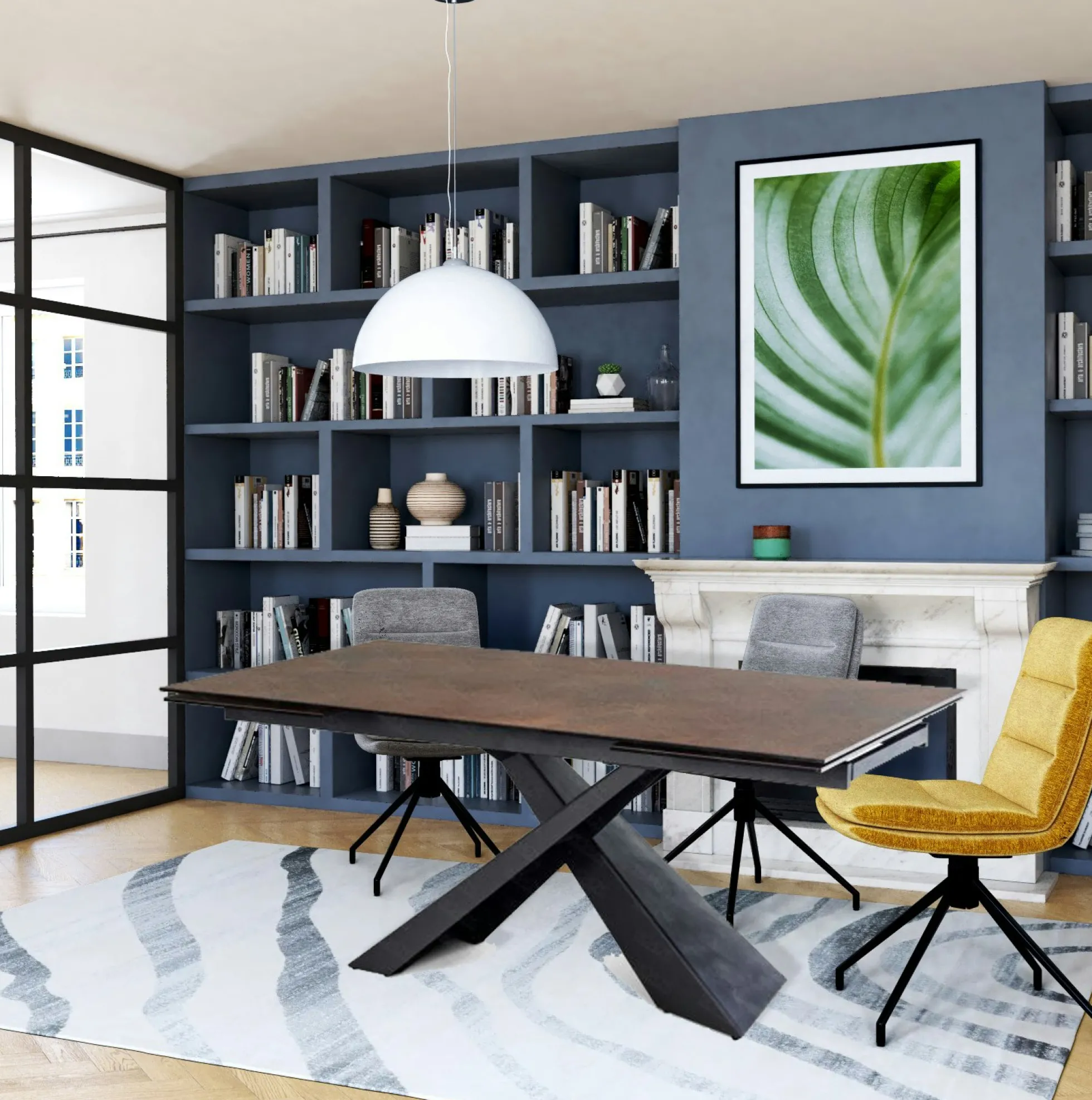 Table extensible en céramique effet rouille 180-280 cm LOMBARDIE