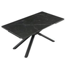 Table extensible en céramique marbrée noire 160-240 cm ORIS