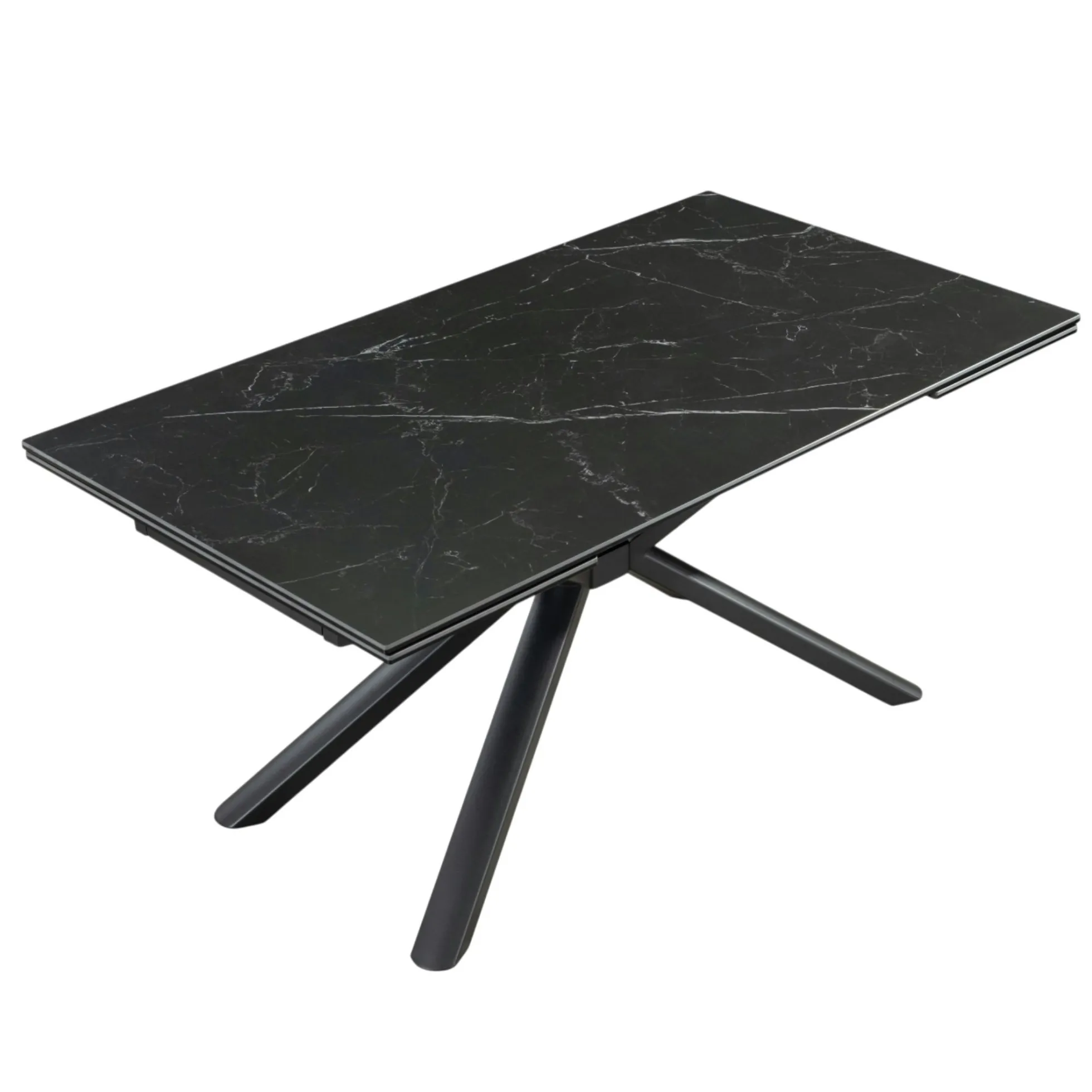 Table extensible en céramique marbrée noire 160-240 cm ORIS