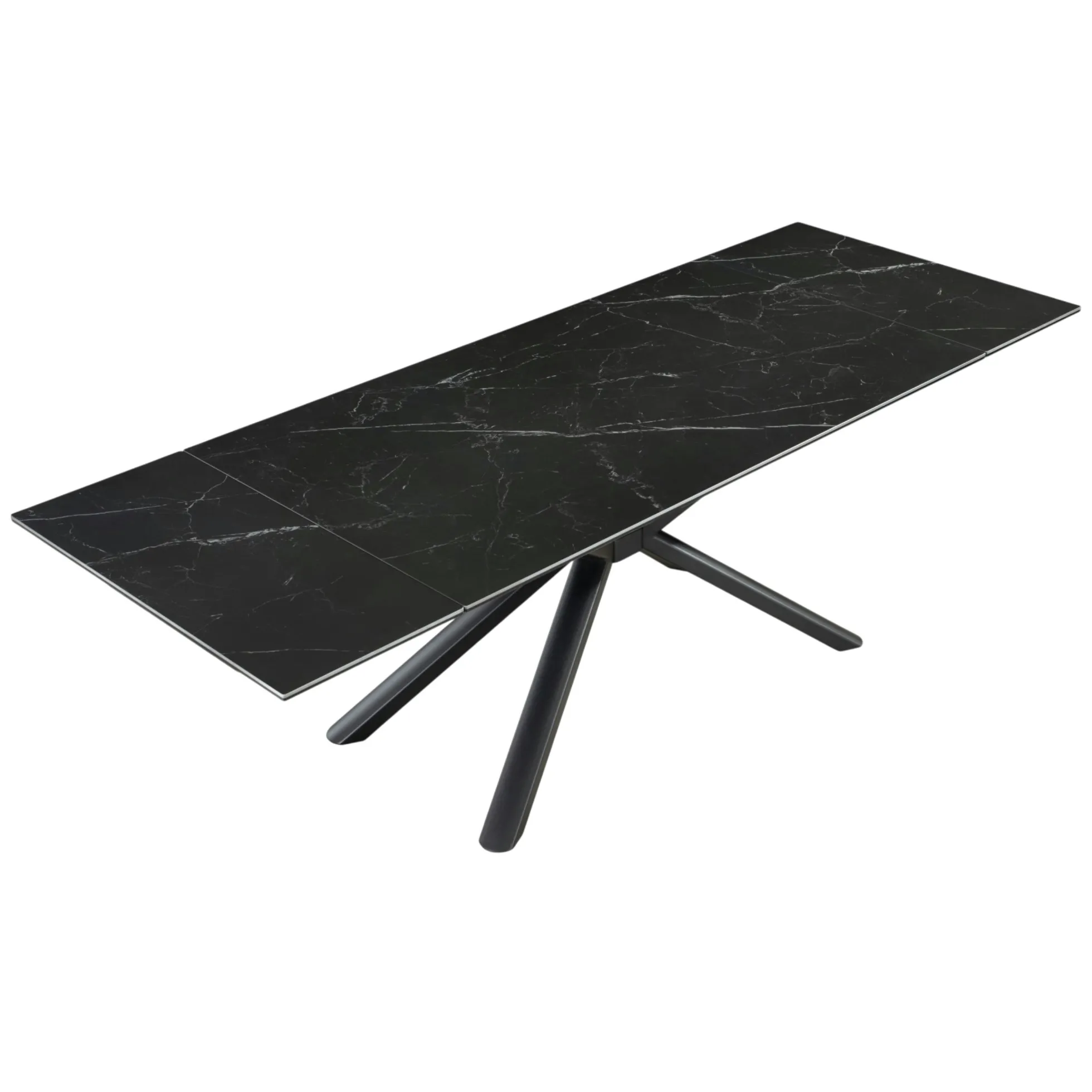 Table extensible en céramique marbrée noire 160-240 cm ORIS