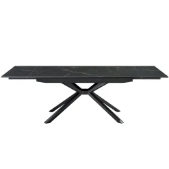 Table extensible en céramique marbrée noire 160-240 cm ORIS