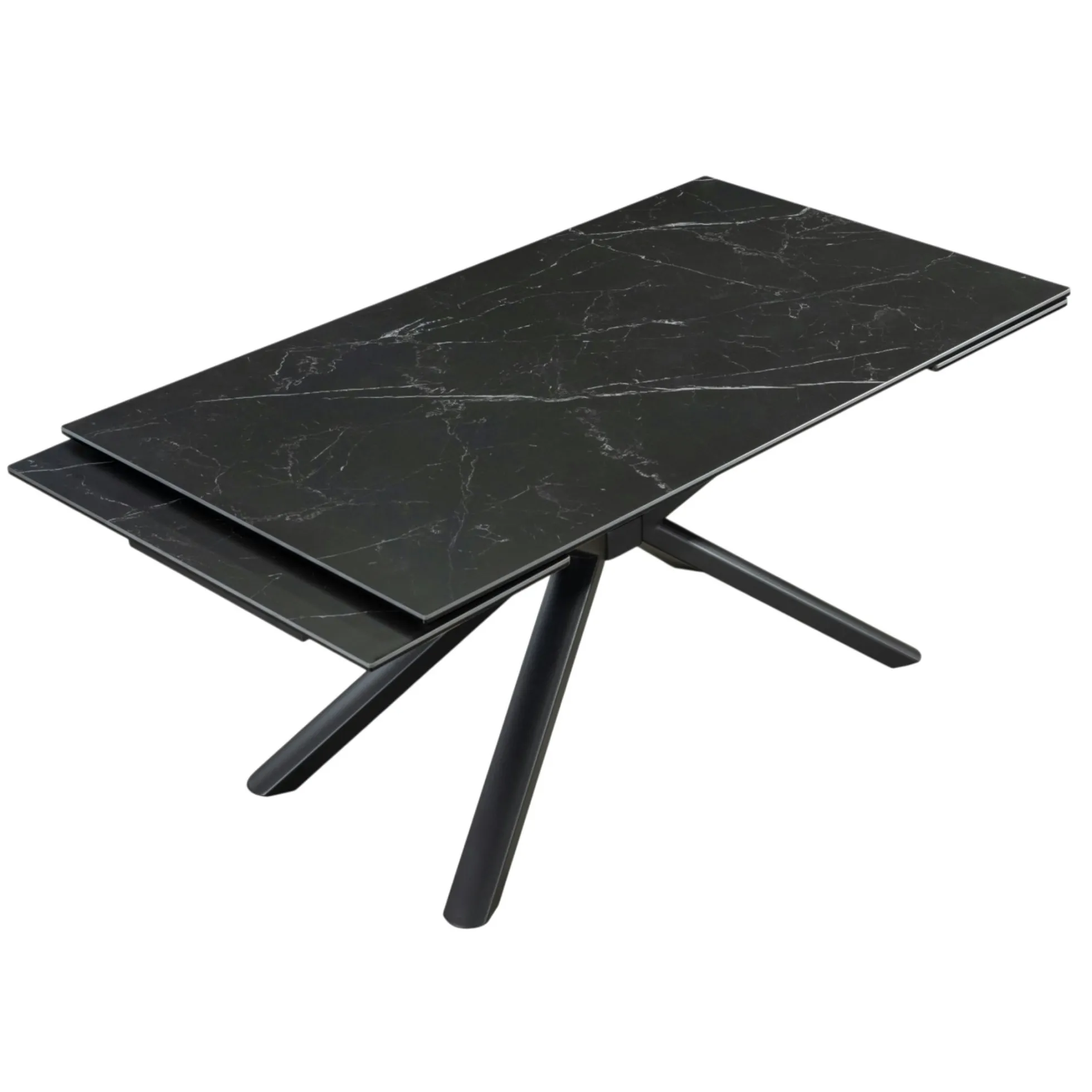 Table extensible en céramique marbrée noire 160-240 cm ORIS