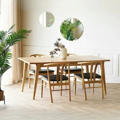 Table extensible en placage chêne clair 180-230 cm TARAZ