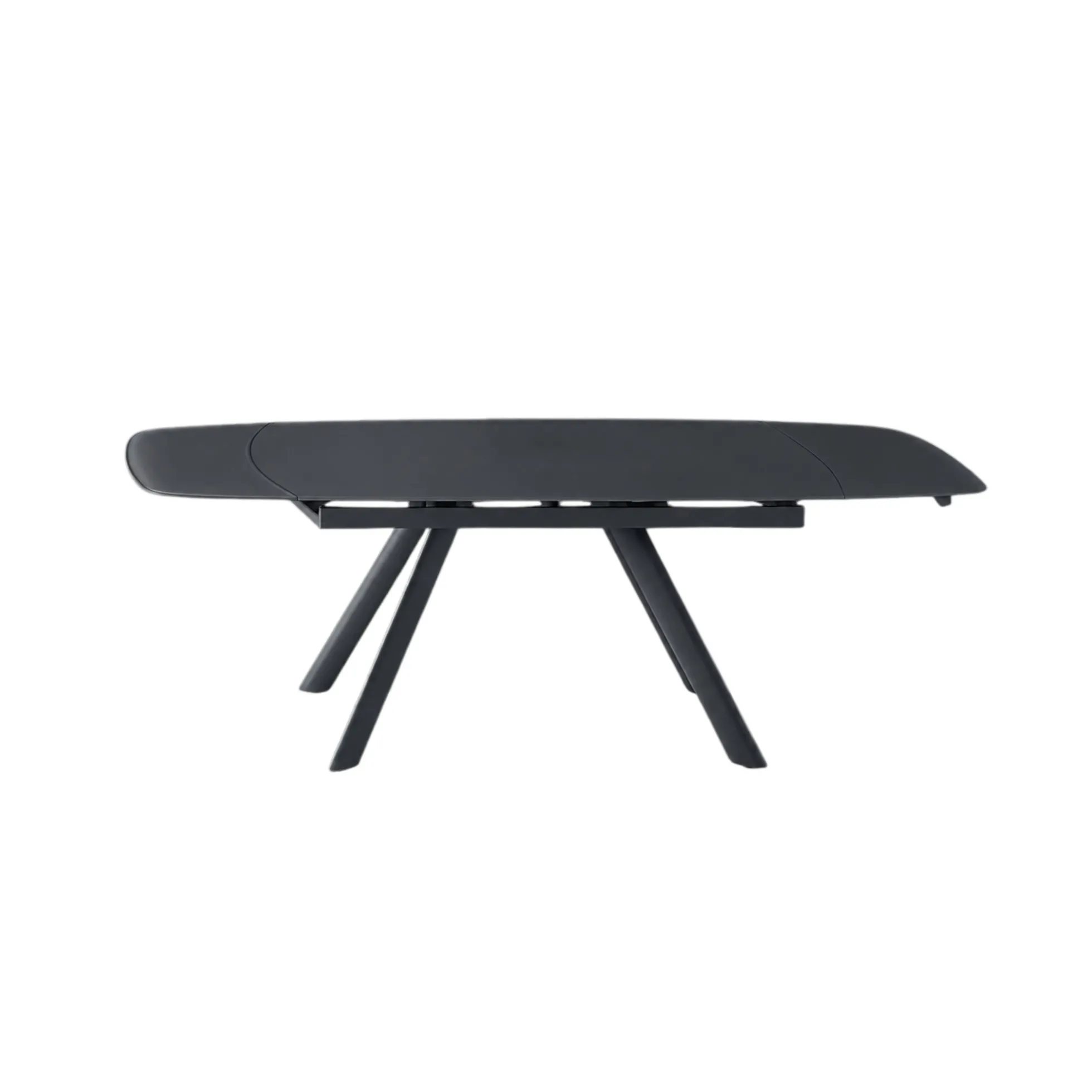 Table extensible en verre gris sombre 140-210 cm ALBA