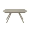 Table extensible en verre taupe 140-210 cm ALBA