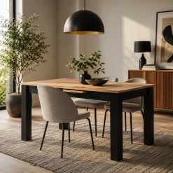 Table extensible moderne style loft 160-200 cm ALVA