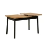 Table extensible noire plateau effet bois 120-153 cm ARDEN