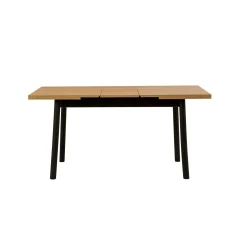 Table extensible noire plateau effet bois 120-153 cm ARDEN