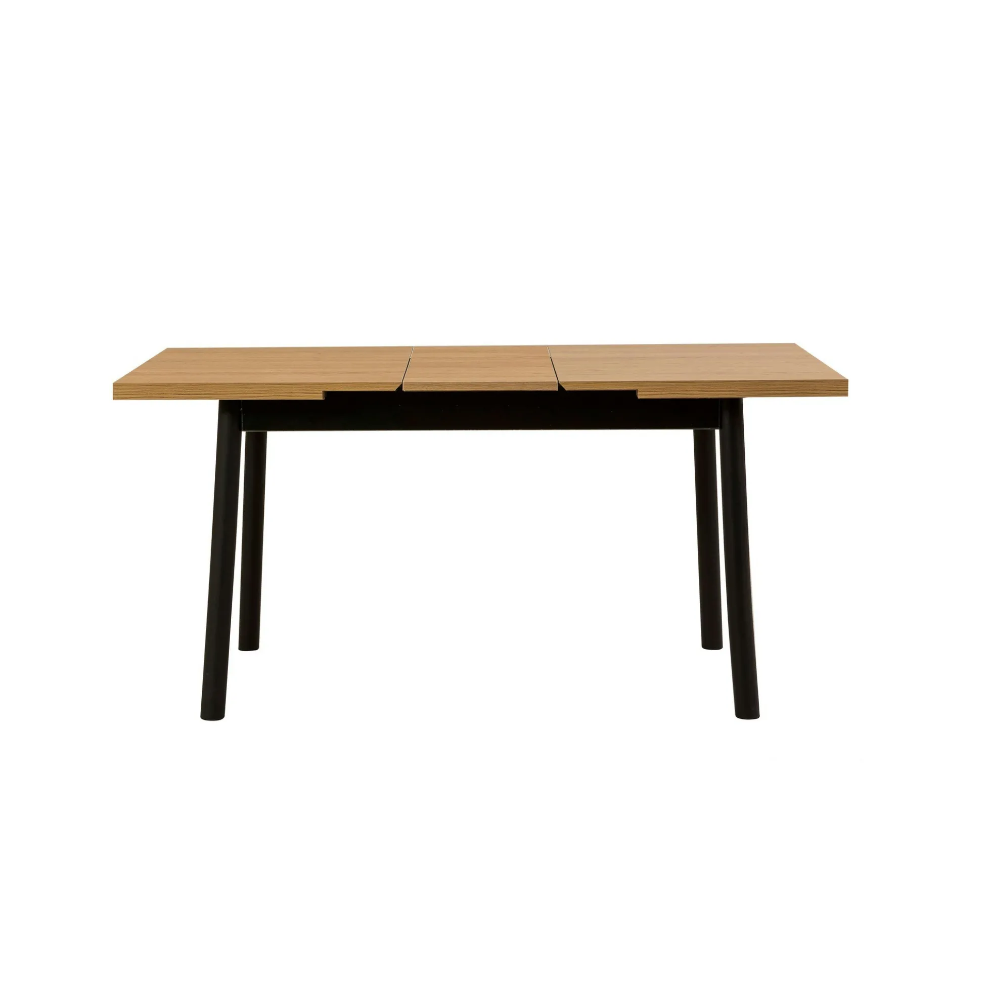 Table extensible noire plateau effet bois 120-153 cm ARDEN