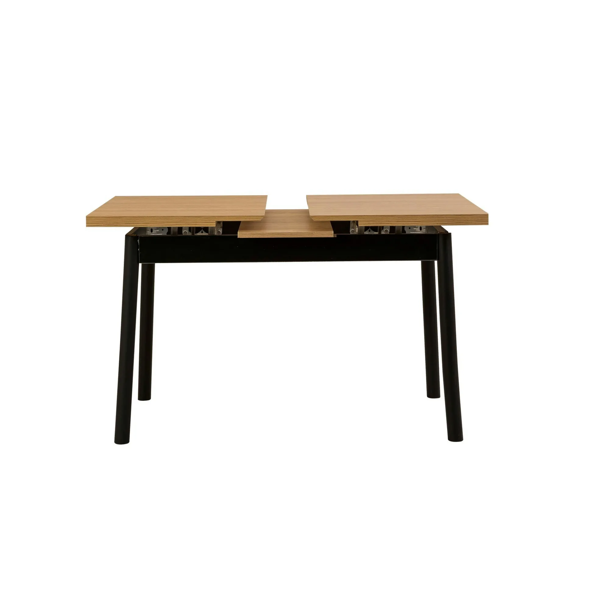 Table extensible noire plateau effet bois 120-153 cm ARDEN
