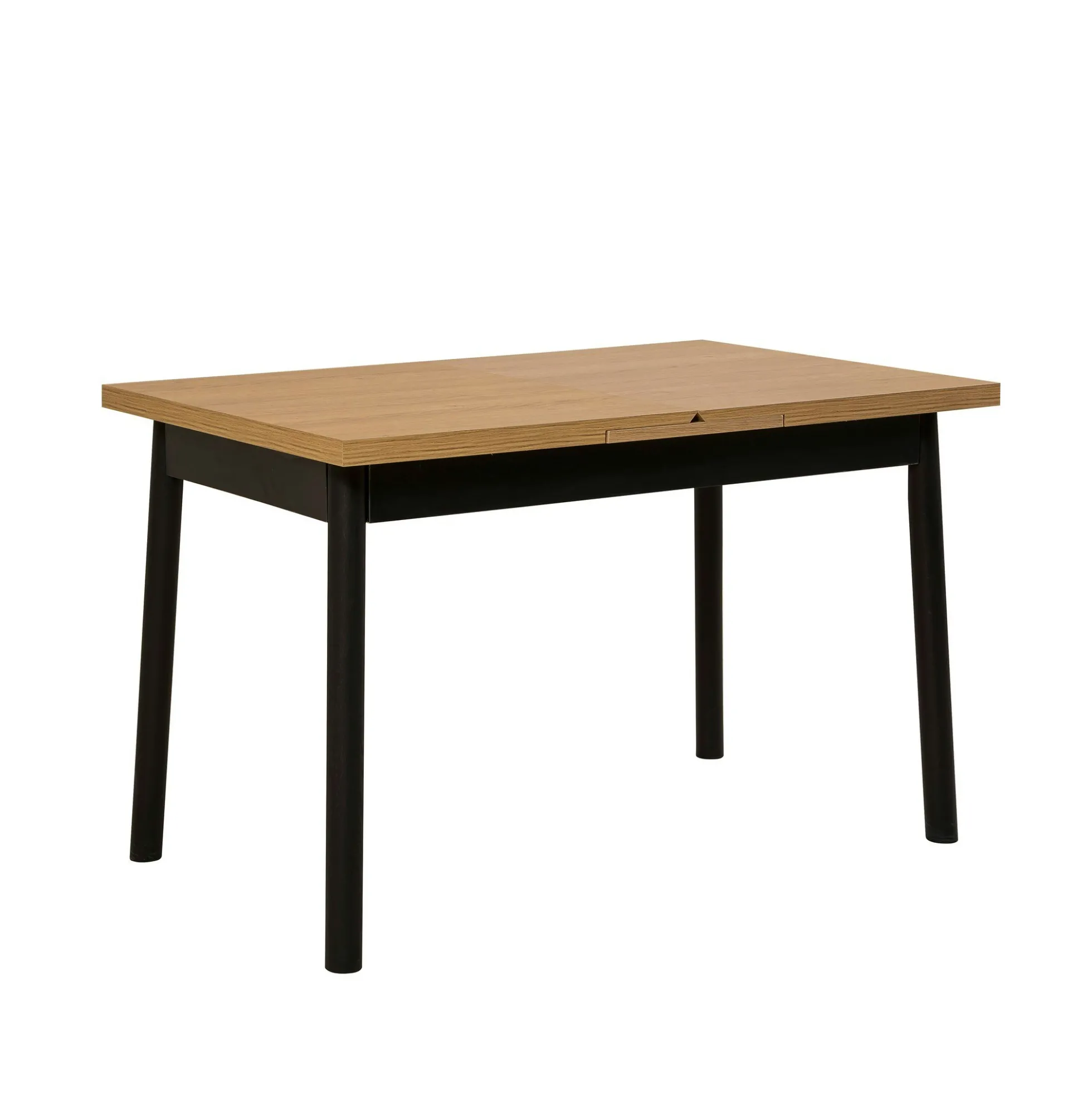 Table extensible noire plateau effet bois 120-153 cm ARDEN