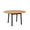 Table extensible ronde effet chêne pieds noirs Ø100-131 cm ARDEN