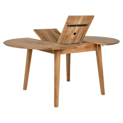 Table extensible ronde en bois clair 118-158 cm SAVONE