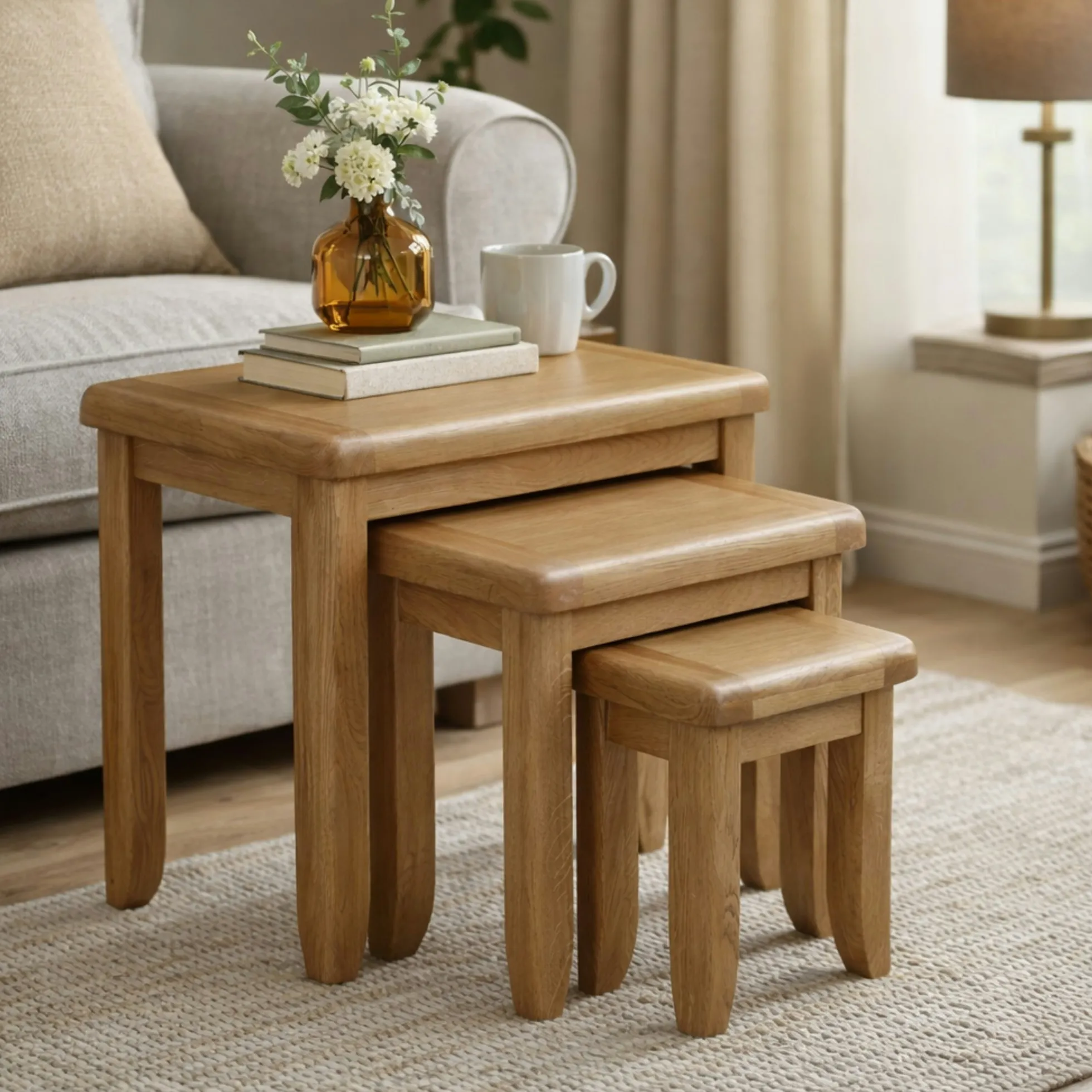 Table gigogne bois style campagne (lot de 3) VALMONT